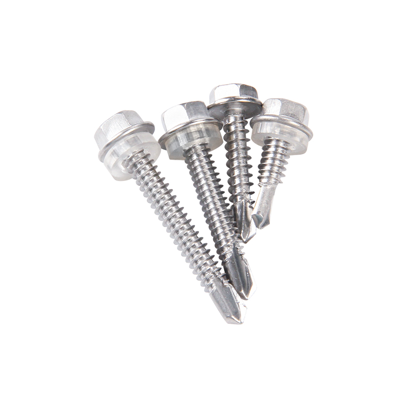 برغي ذاتي الحفر برأس شفة سداسي مع غسالة Epdm